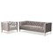 Baxton Studio Zanetta Gray Velvet Gold Finished 2-Piece Sofa and Lounge Chair Set 153-9689-8324 - alternate 1